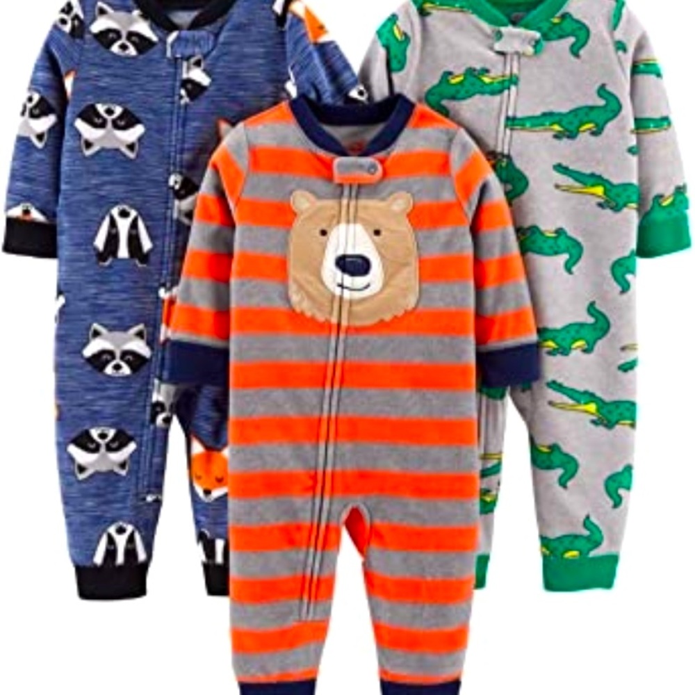 3 Pack of Carter's Toddler Boys' Flame Resistant Fleece Footless Pajamas! 5T